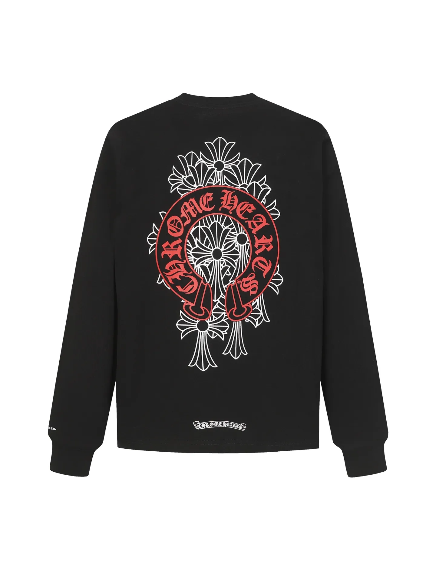 🅿️260 Come Hearts/Crow Heart Horseshoe Printed Long Sleeve, Autumn and Winter King! Chest pockets, high weight threads on collar and cuffs, custom woven and dyed 280g double yarn pure cotton fabric, washed anti-counterfeiting tags and other accessories are all correct versions, super conspicuous, super pretty and super atmospheric, same style for men and women! The overall upper body highlights fashion and individuality, and it is recommended by the Street Ace T-shirt when worn by couples!! Color: Single color Size: XS-L